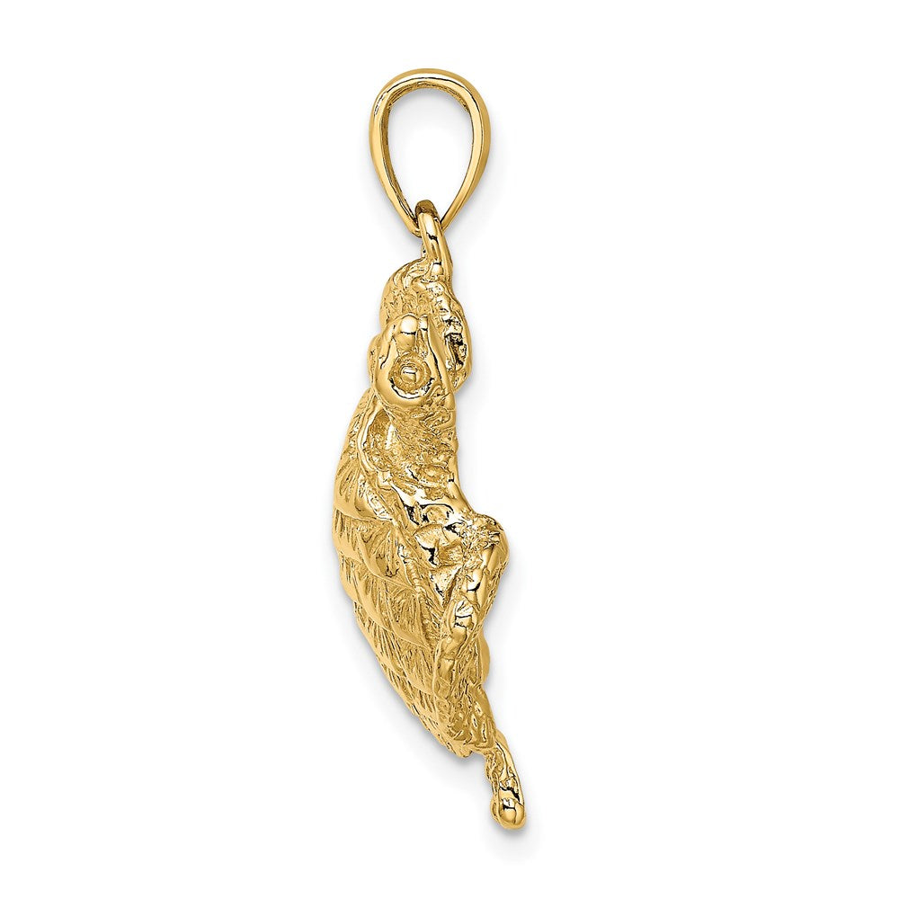 14k Yellow Gold 26.4 mm Textured Sea Turtle Charm (4.2 grams)