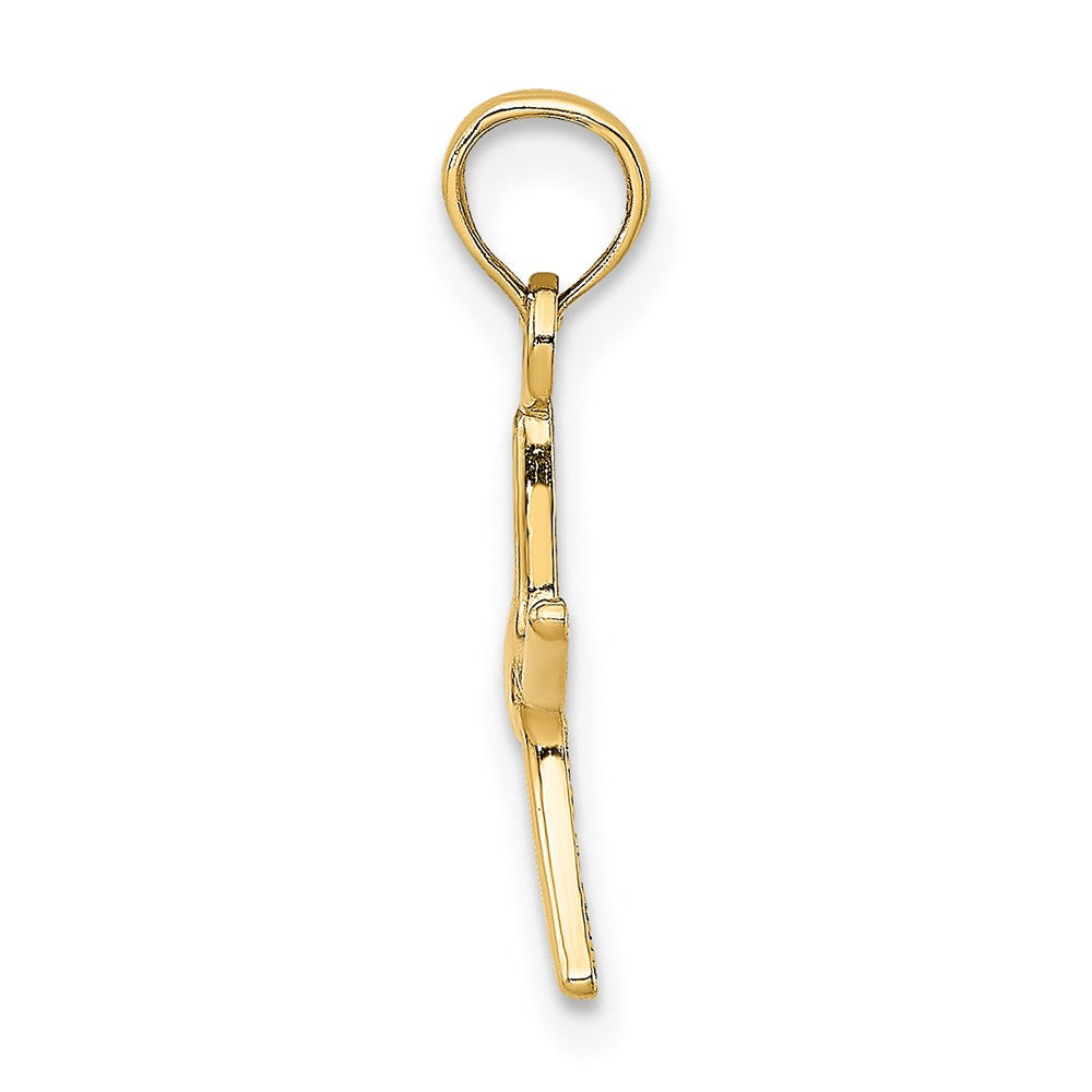 14k Yellow Gold 11.05 mm Polished Mini Dancing Starfish Charm (0.62 grams)