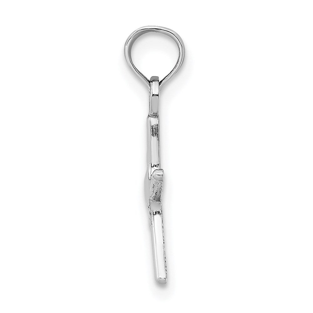 14k White Gold 11.3 mm  Polished Mini Dancing Starfish Charm (0.6 grams)