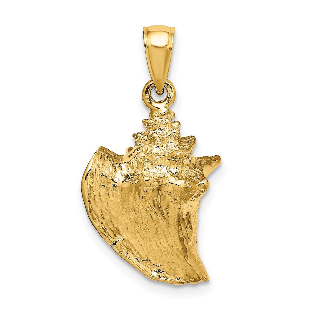 14k Yellow Gold 15.95 mm 3-D Conch Shell Charm (5.13 grams)
