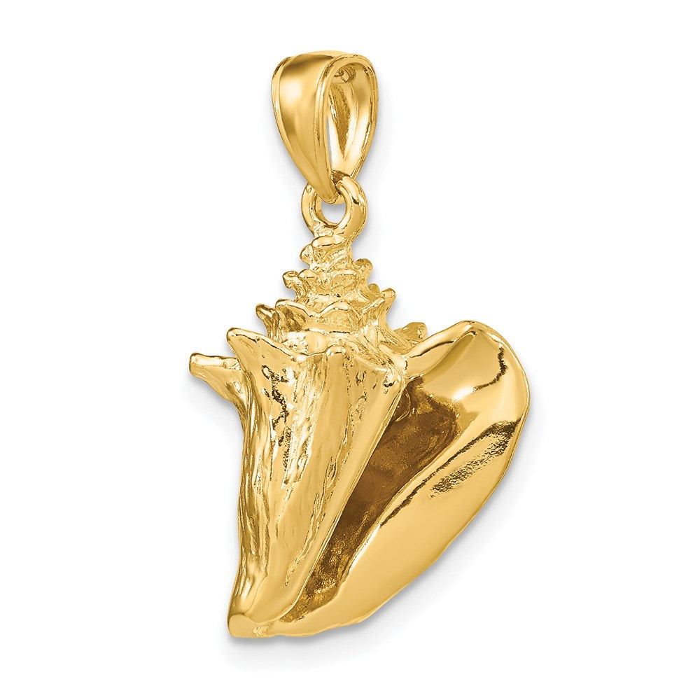 14k Yellow Gold 15.95 mm 3-D Conch Shell Charm (5.13 grams)