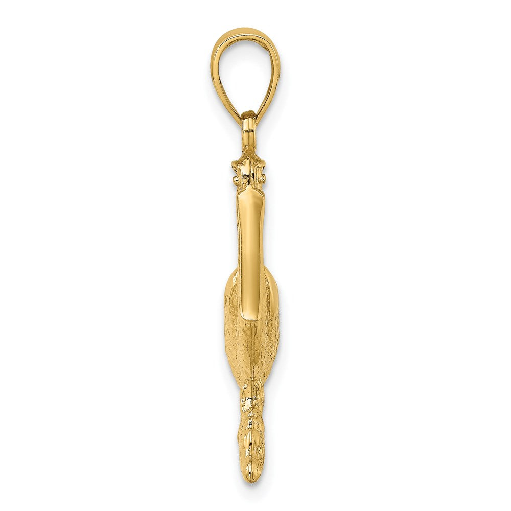 14k Yellow Gold 19 mm 3-D Pelican Standing Charm (3.65 grams)