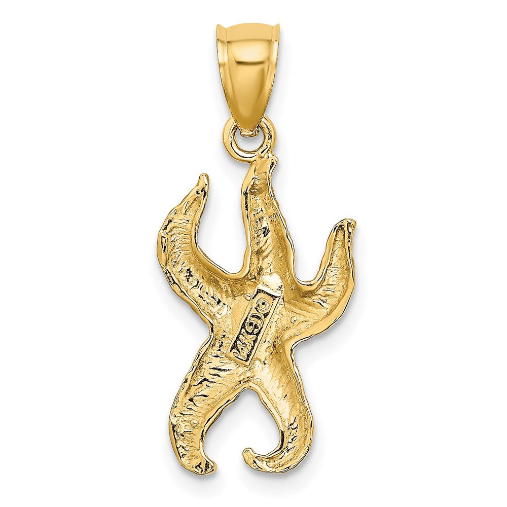 14k Yellow Gold 12.1 mm Textured Starfish Charm (1.53 grams)