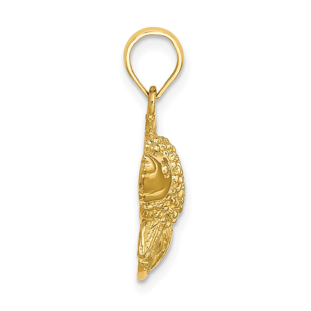 14k Yellow Gold 9.75 mm Textured Gold Fish Charm (2.48 grams)