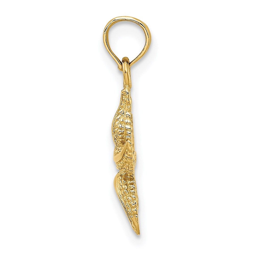 14k Yellow Gold 12.12 mm Textured Starfish Charm (1.15 grams)