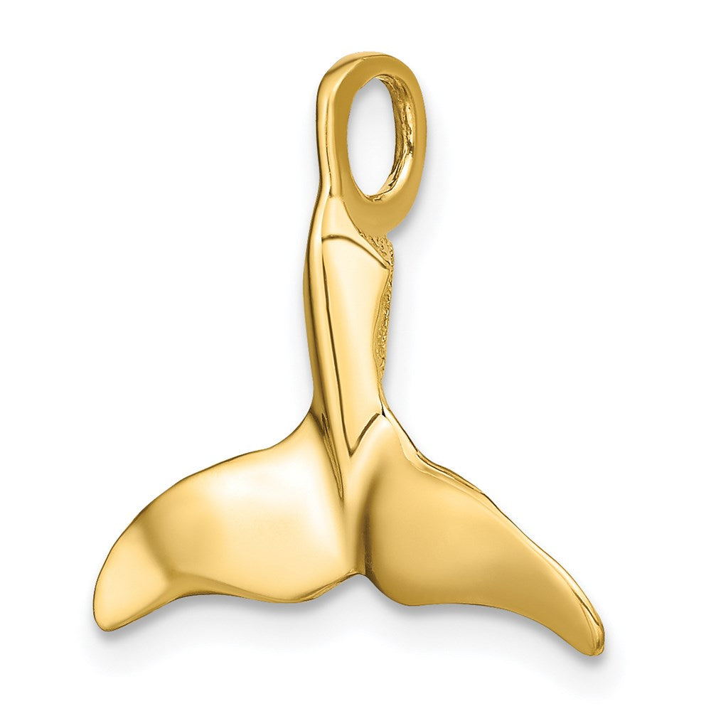 14k Yellow Gold 20 mm 3-D Polished Whale Tail Charm (1.18 grams)