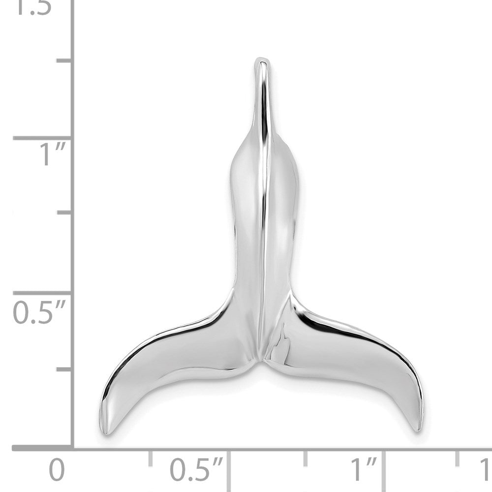 14k White Gold 25.9 mm  3-D Polished Whale Tail Chain Slide (4.04 grams)
