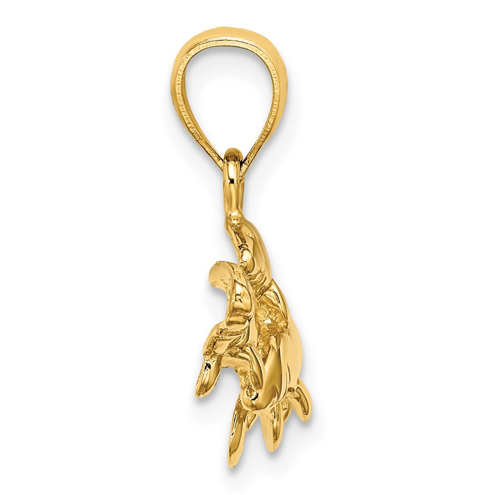 14k Yellow Gold 23.35 mm Polished Triple Manatee Charm (1.8 grams)