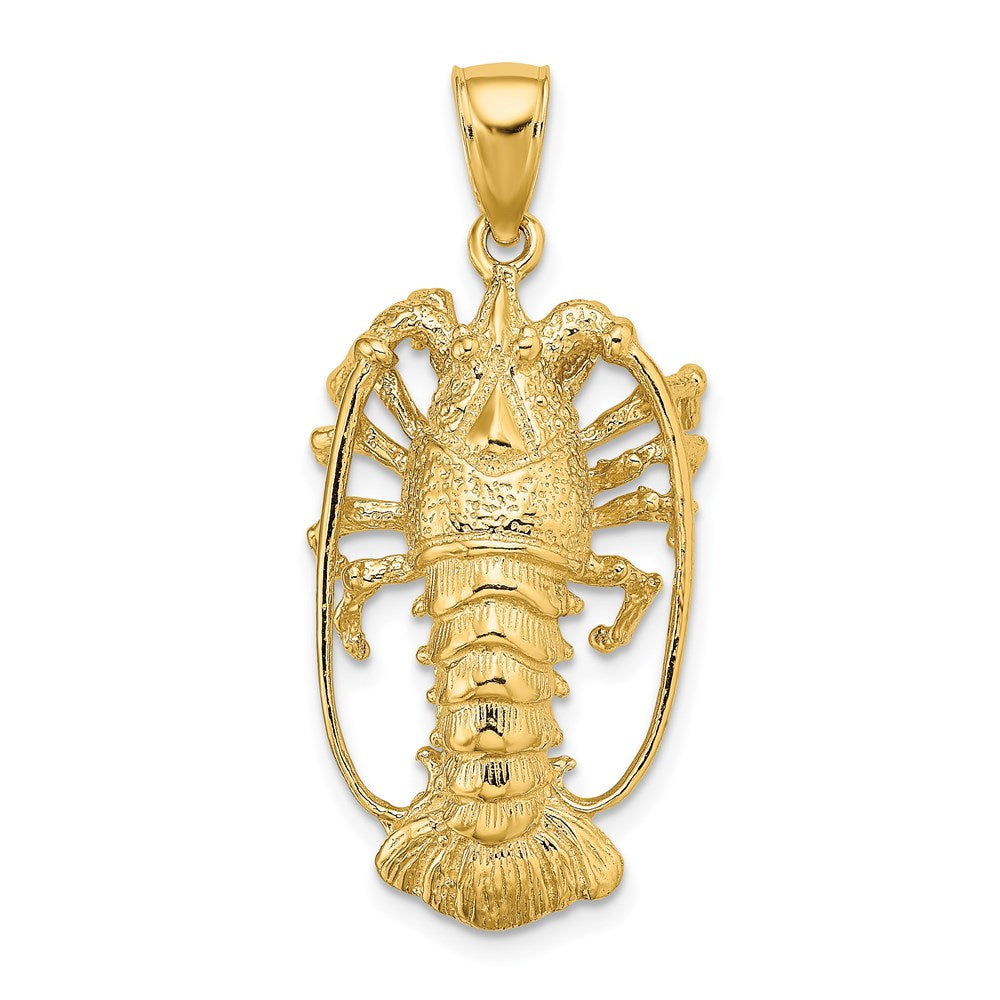 14k Yellow Gold 16.3 mm Florida Lobster Charm (5.58 grams)