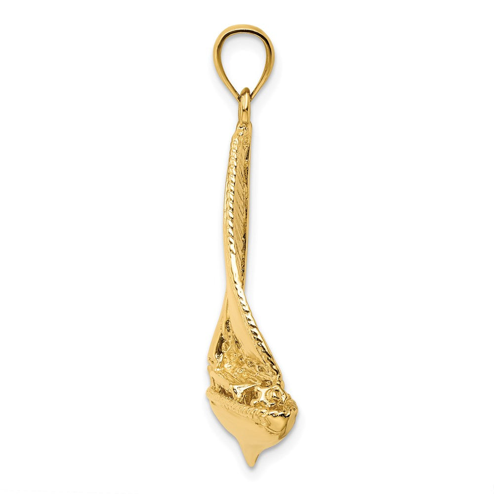14k Yellow Gold 25.8 mm 3-D Polished Sailboat Charm (5 grams)