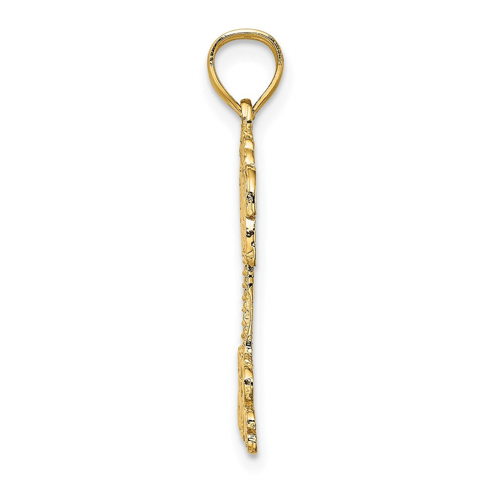 14k Yellow Gold 17 mm GRAND CAYMANS Palm Tree Charm (0.95 grams)