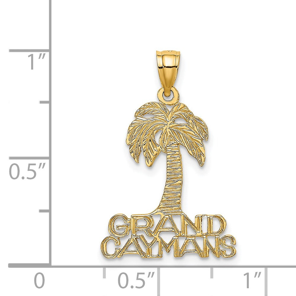 14k Yellow Gold 17 mm GRAND CAYMANS Palm Tree Charm (0.95 grams)