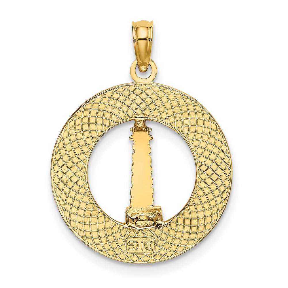 14k Yellow Gold 18.8 mm MYSTIC CT Lighthouse Charm (1.63 grams)