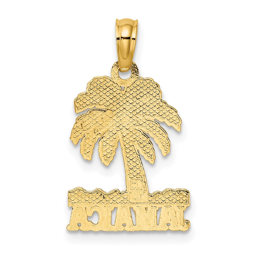 14k Yellow Gold 12.8 mm JAMAICA Under Palm Tree Charm (1.18 grams)