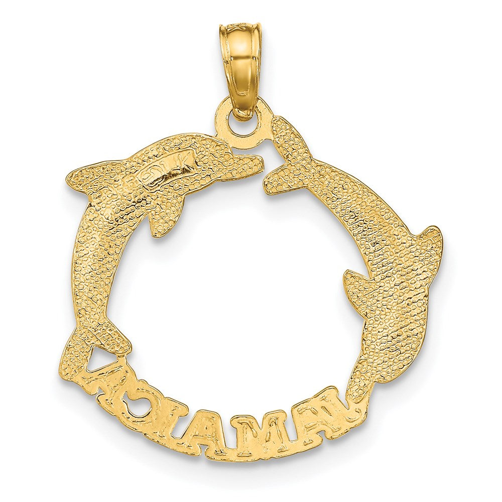 14k Yellow Gold 20.25 mm JAMAICA w/Dolphins Charm (1.05 grams)