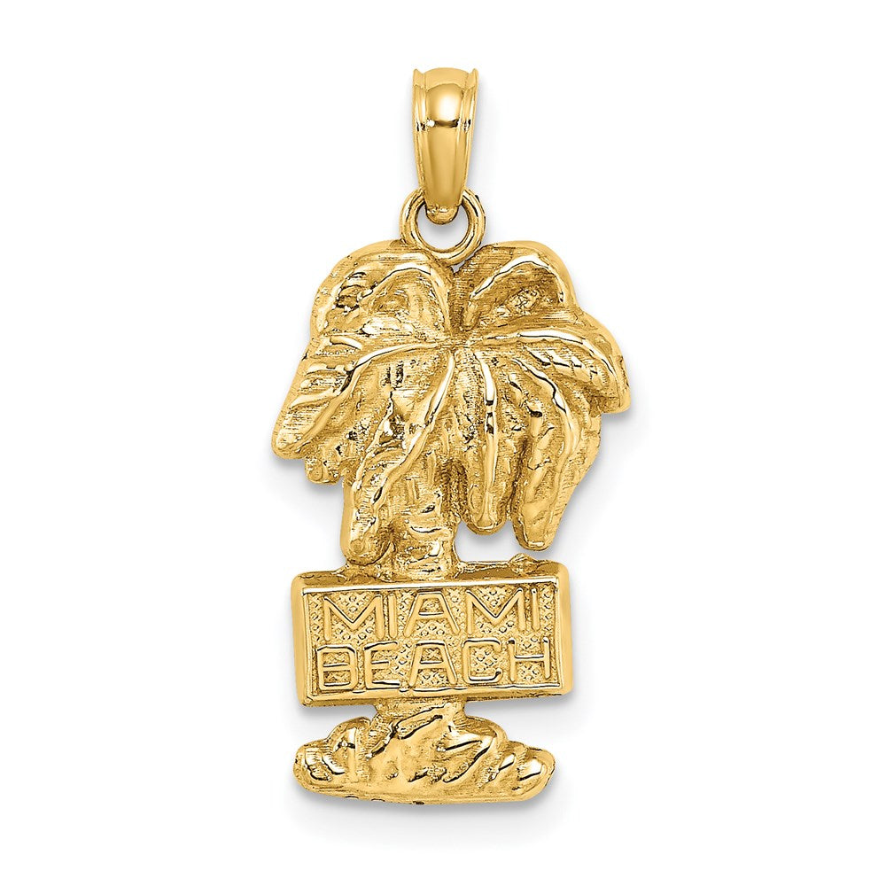 14k Yellow Gold 11.9 mm MIAMI BEACH Palm Tree Charms (1.15 grams)