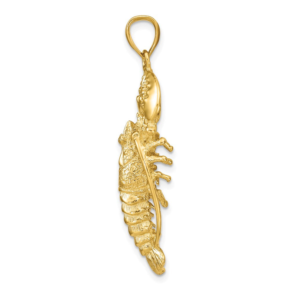 14k Yellow Gold 16 mm 3D Lobster Pendant (6.25 grams)
