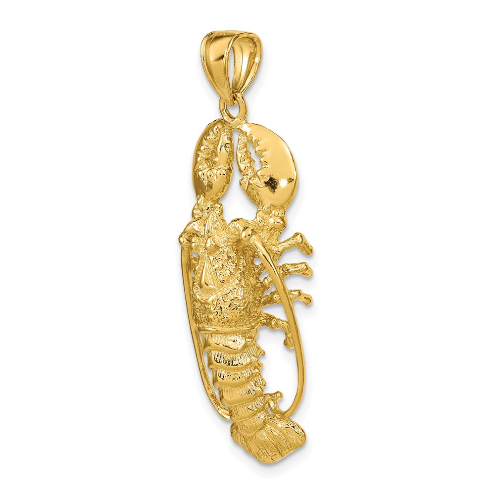14k Yellow Gold 16 mm 3D Lobster Pendant (6.25 grams)