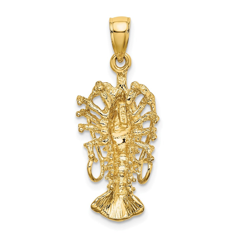 14k Yellow Gold 13.05 mm Polished Florida Lobster Charm (3.28 grams)
