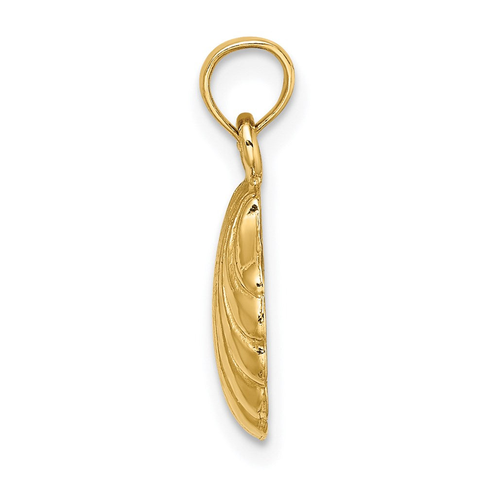 14k Yellow Gold 11.05 mm Polished Scallop Shell Charm (1.06 grams)