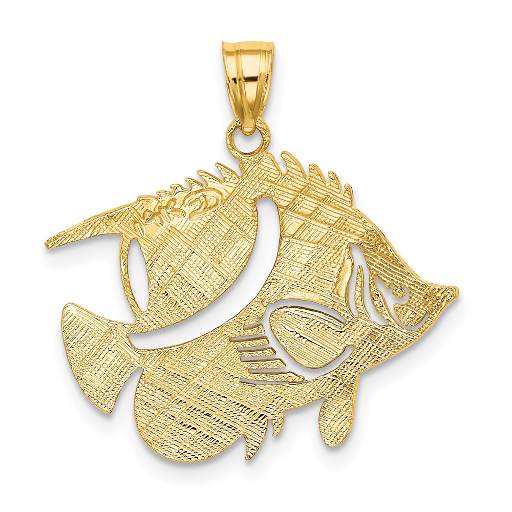 14k Yellow Gold 23.5 mm Fish Charm (1.75 grams)