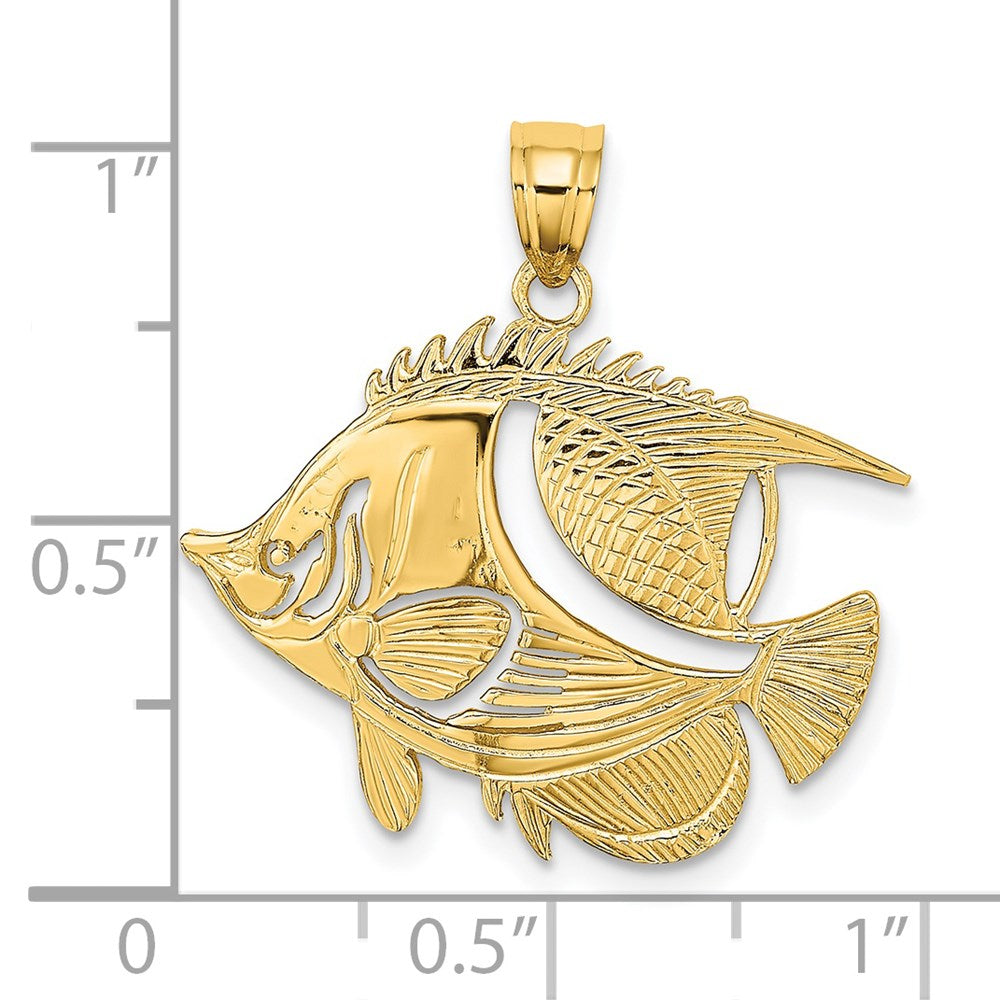 14k Yellow Gold 23.5 mm Fish Charm (1.75 grams)