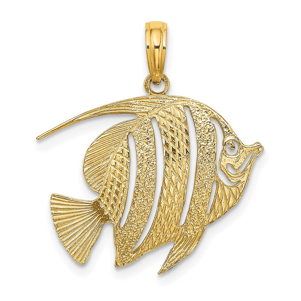 14k Yellow Gold 22.35 mm Polished Cut-Out Fish Charm (1.7 grams)
