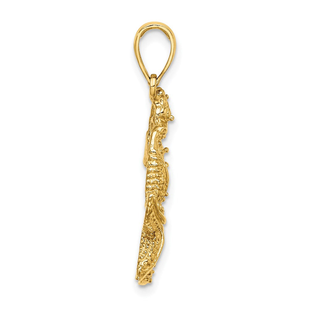 14k Yellow Gold 19.25 mm Starfish and Seahorse Charm (2.73 grams)
