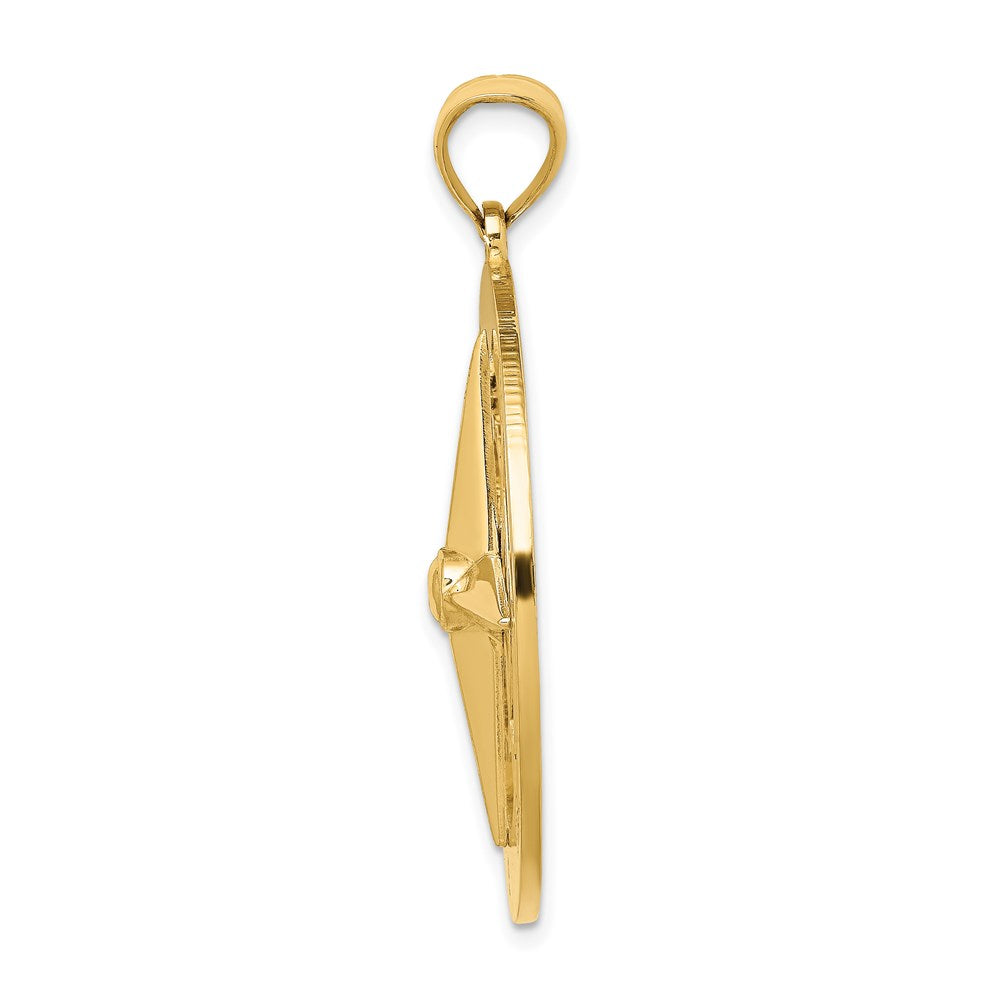 14k Yellow Gold 33.3 mm Nautical Compass Charm (9.86 grams)