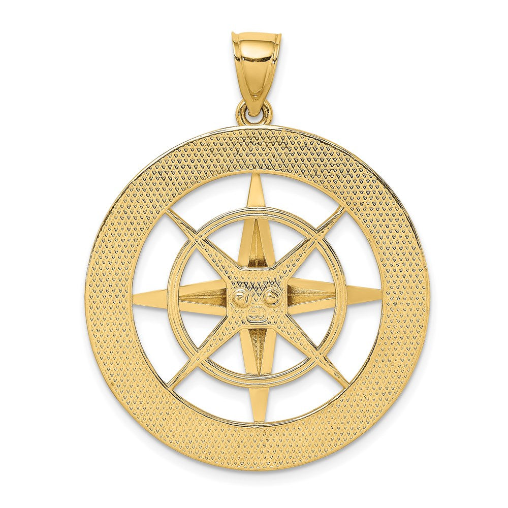 14k Yellow Gold 33.3 mm Nautical Compass Charm (9.86 grams)