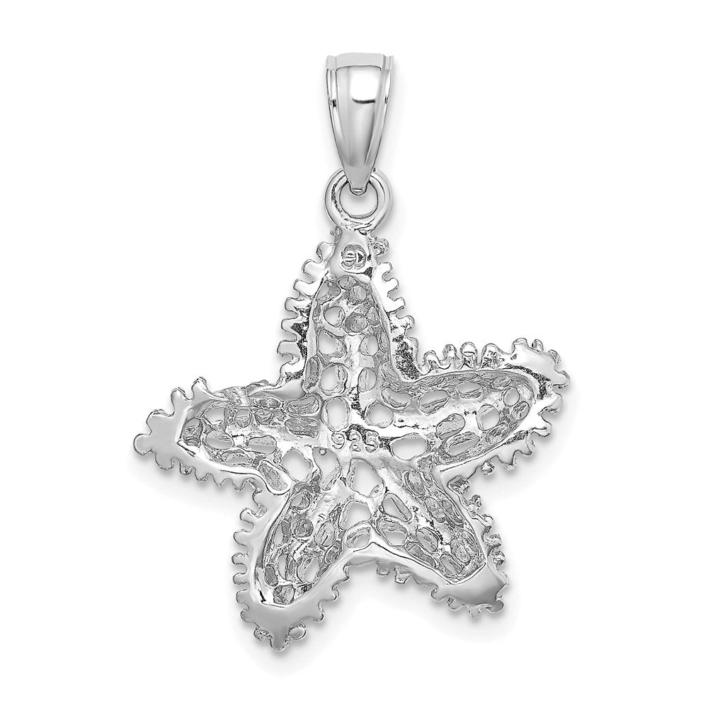 14k White Gold 21.5 mm  Starfish Filigree Charm (2.21 grams)
