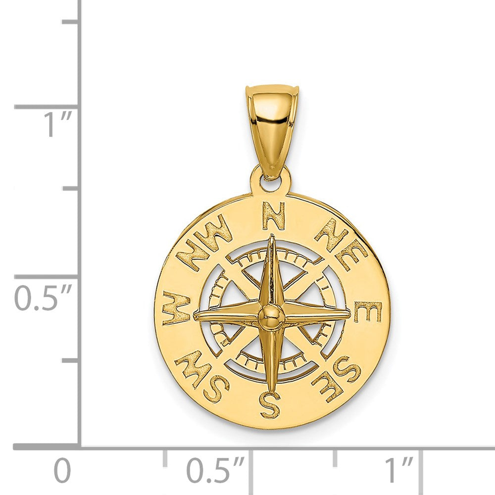14k Yellow Gold Nautical Compass Charm (2.81 grams)