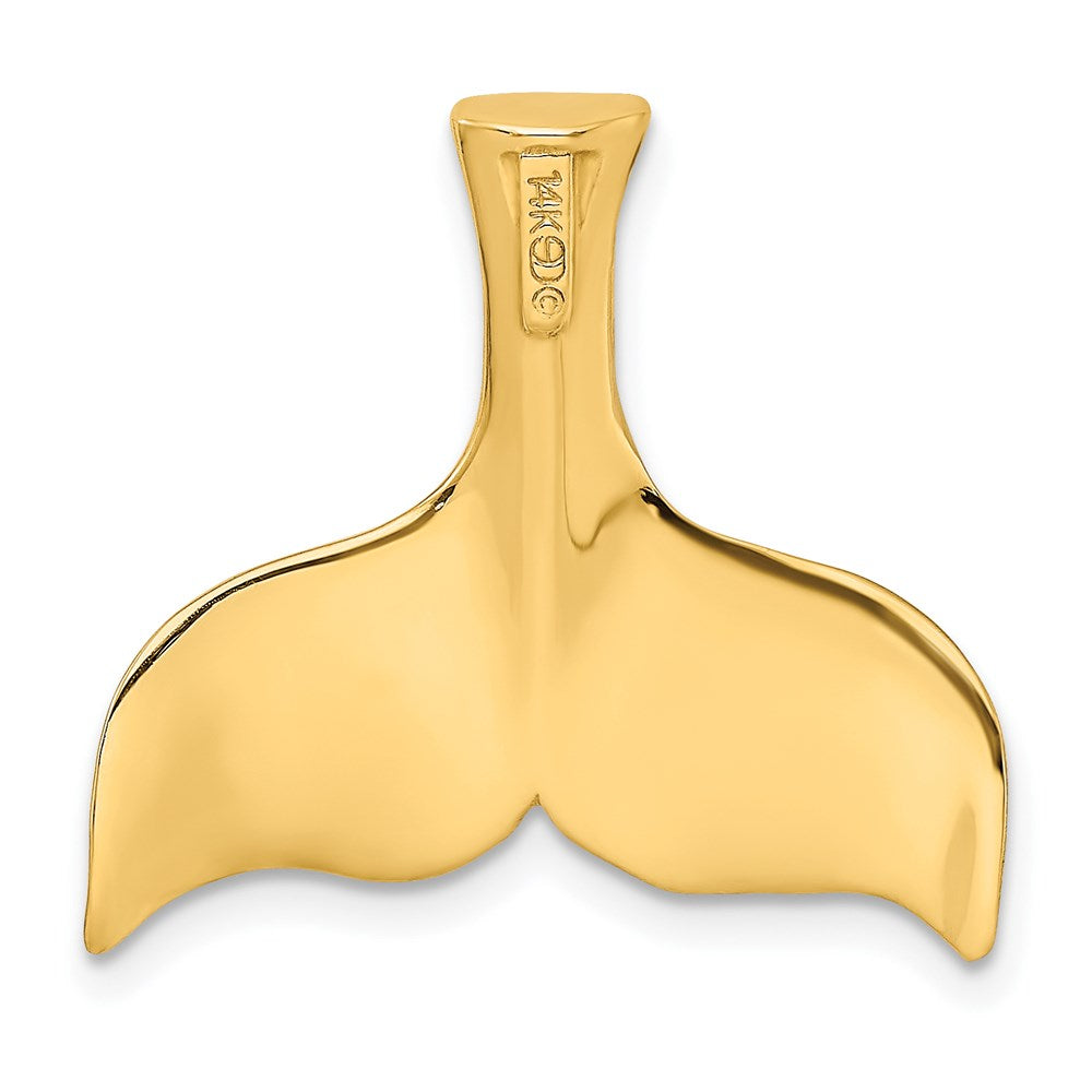 14k Yellow Gold 23.6 mm 3-D Polished Whale Tail Charm (2.82 grams)