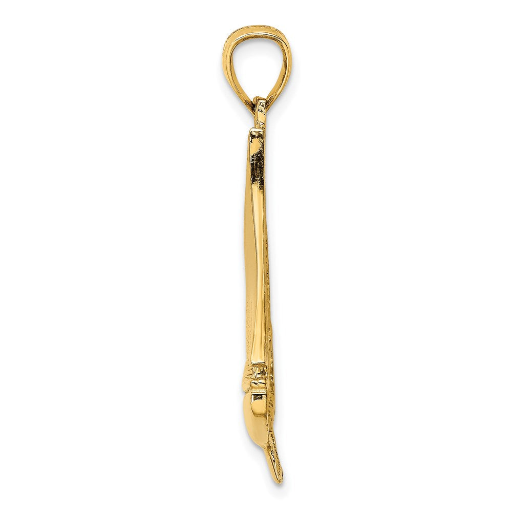 14k Yellow Gold 24.9 mm 2-D Polished Sailboat Charm (4.57 grams)