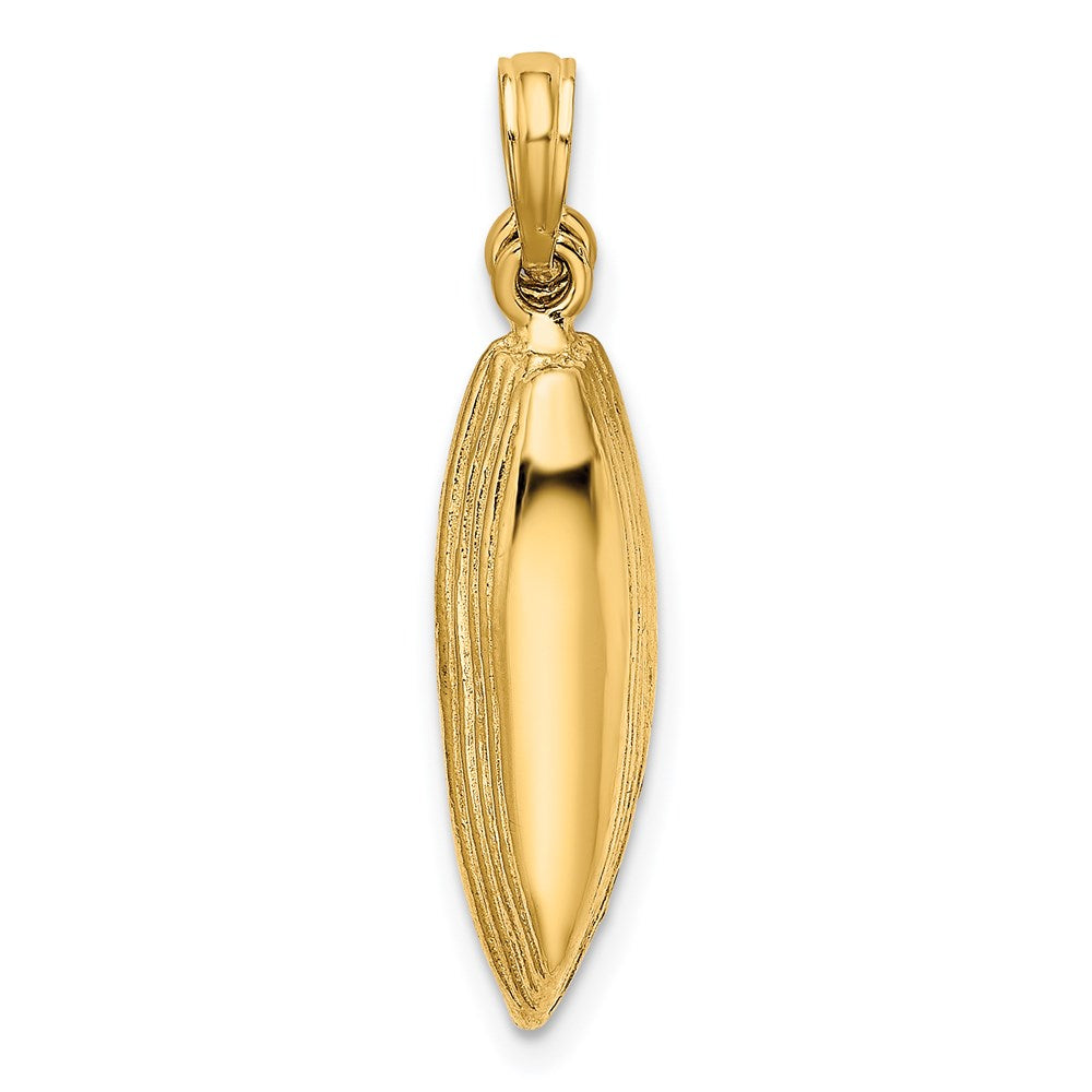 14k Yellow Gold 4.65 mm 3-D Boat W/Dangling Oars Charm (2.53 grams)