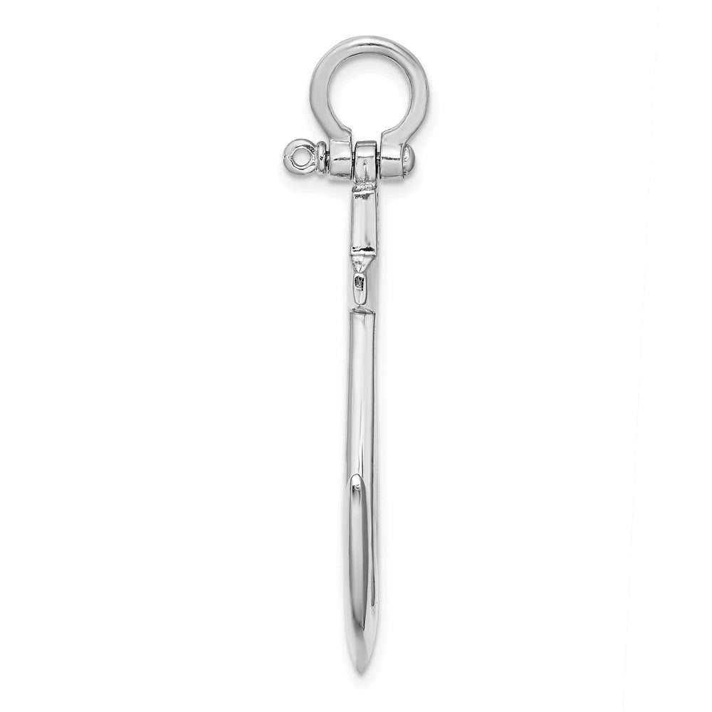 14k White Gold 27.45 mm  3-D Polished Large Anchor Charm (6.9 grams)