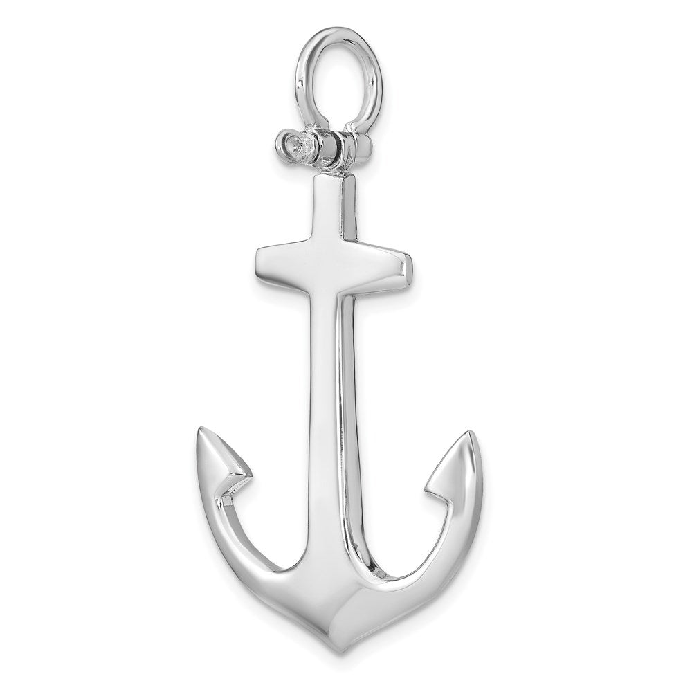 14k White Gold 27.45 mm  3-D Polished Large Anchor Charm (6.9 grams)