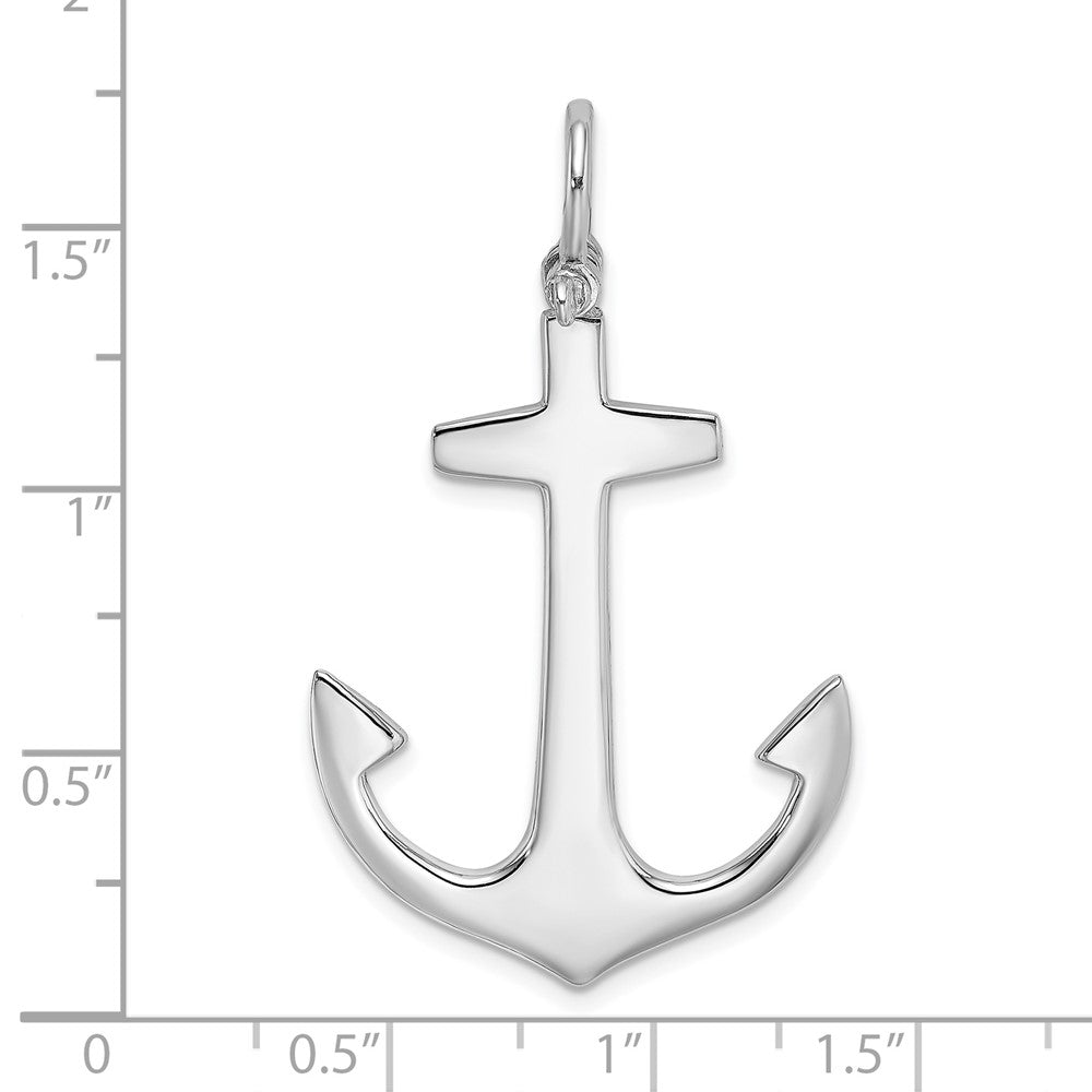 14k White Gold 27.45 mm  3-D Polished Large Anchor Charm (6.9 grams)