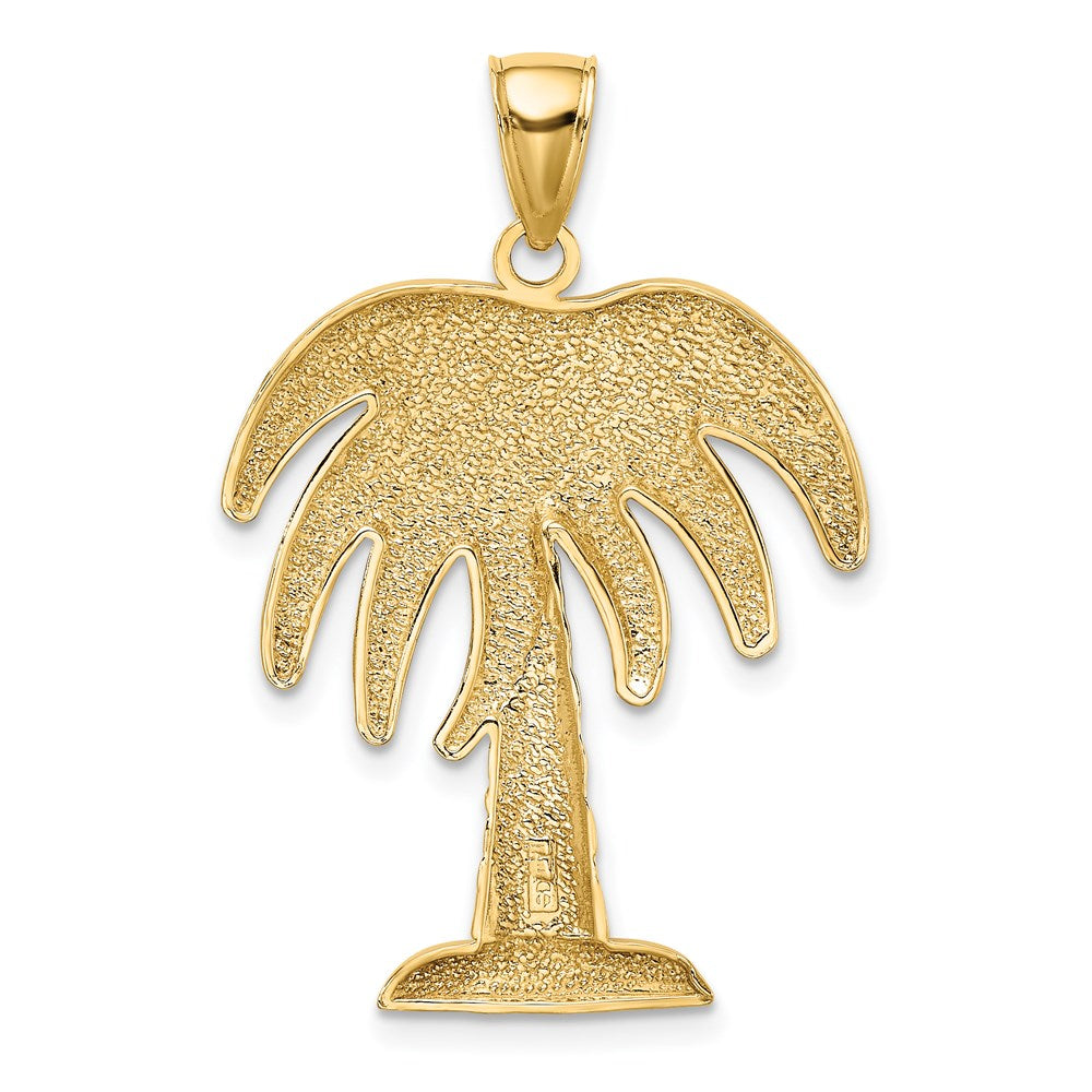 14k Yellow Gold 23.87 mm Large Charleston Palm Tree Charm (3.58 grams)