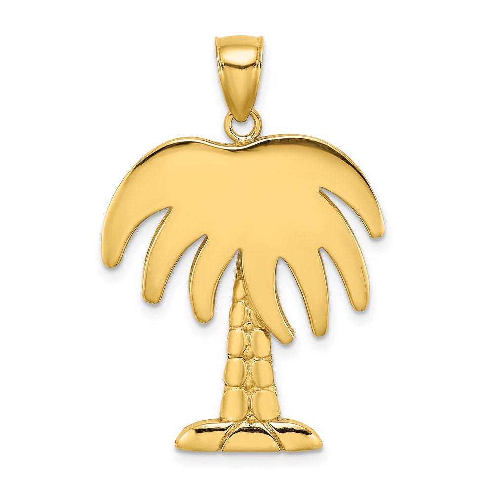 14k Yellow Gold 23.87 mm Large Charleston Palm Tree Charm (3.58 grams)