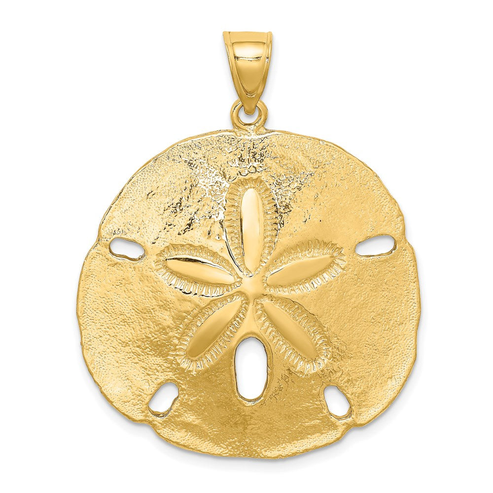 14k Yellow Gold 34.15 mm Polished Sand Dollar Charm (11.99 grams)