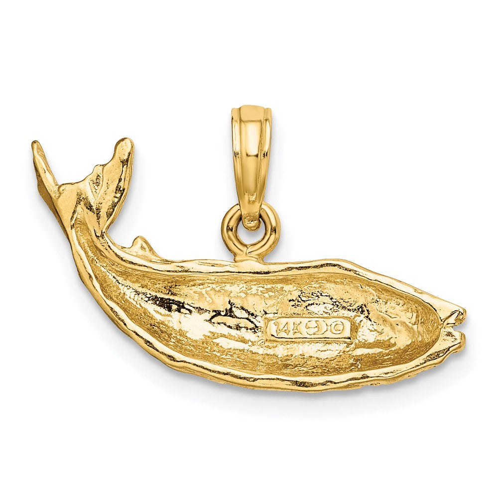 14k Yellow Gold 25.65 mm 2-D Humpback Whale Charm (2.43 grams)
