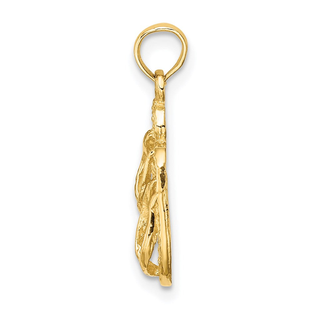 14k Yellow Gold 10 mm SANIBEL ISLAND Double Flip-Flop Charm (1.07 grams)