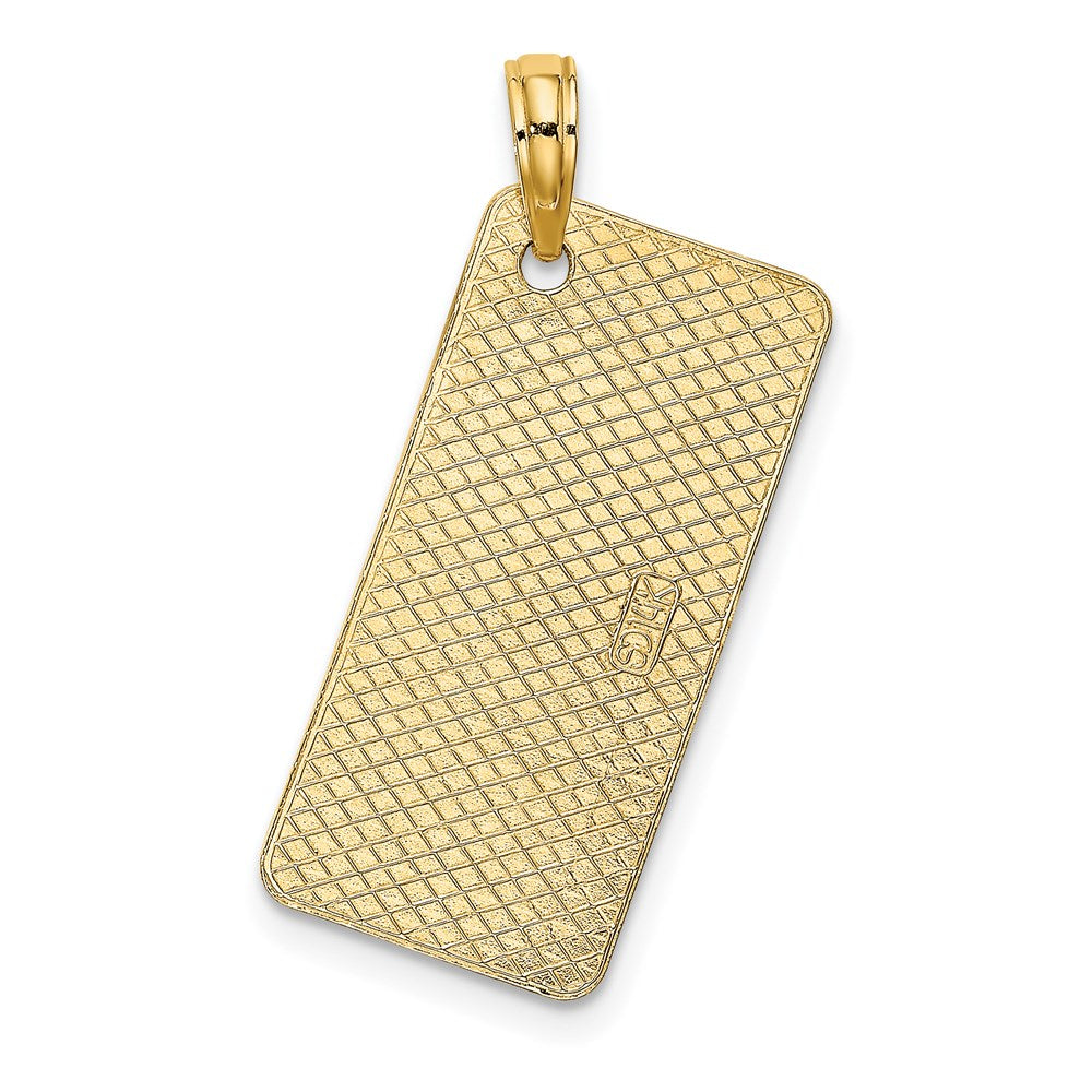 14k Yellow Gold 12.1 mm NEW JERSEY-LBI (Long Beach Island) License Plate Charm (1.57 grams)