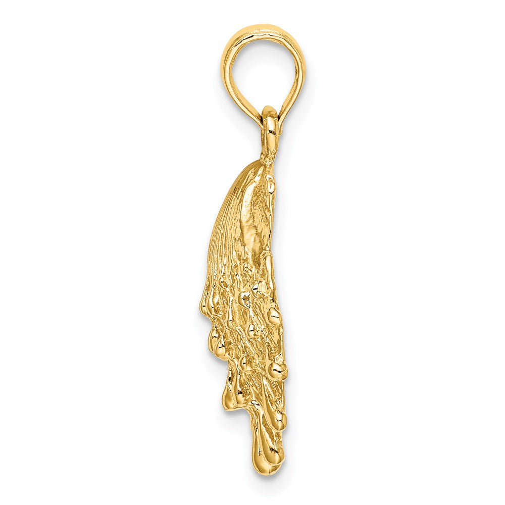 14k Yellow Gold 18.4 mm Lions Paw Shell Charm (3.8 grams)