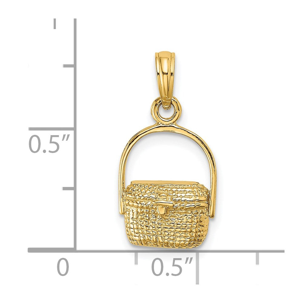 14k Yellow Gold 10.85 mm 2-D Nantucket Basket Charm (1.16 grams)