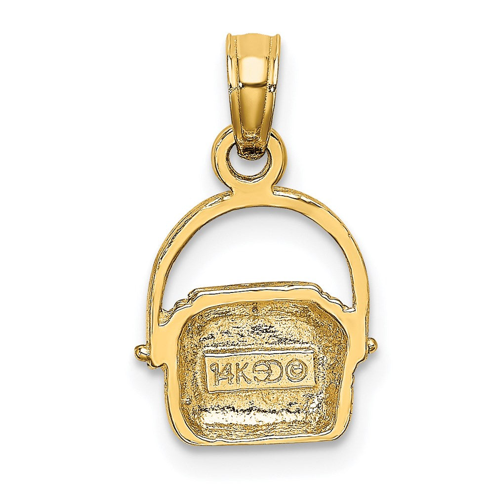 14k Yellow Gold 9.8 mm 2-D Nantucket Basket Charm (0.92 grams)