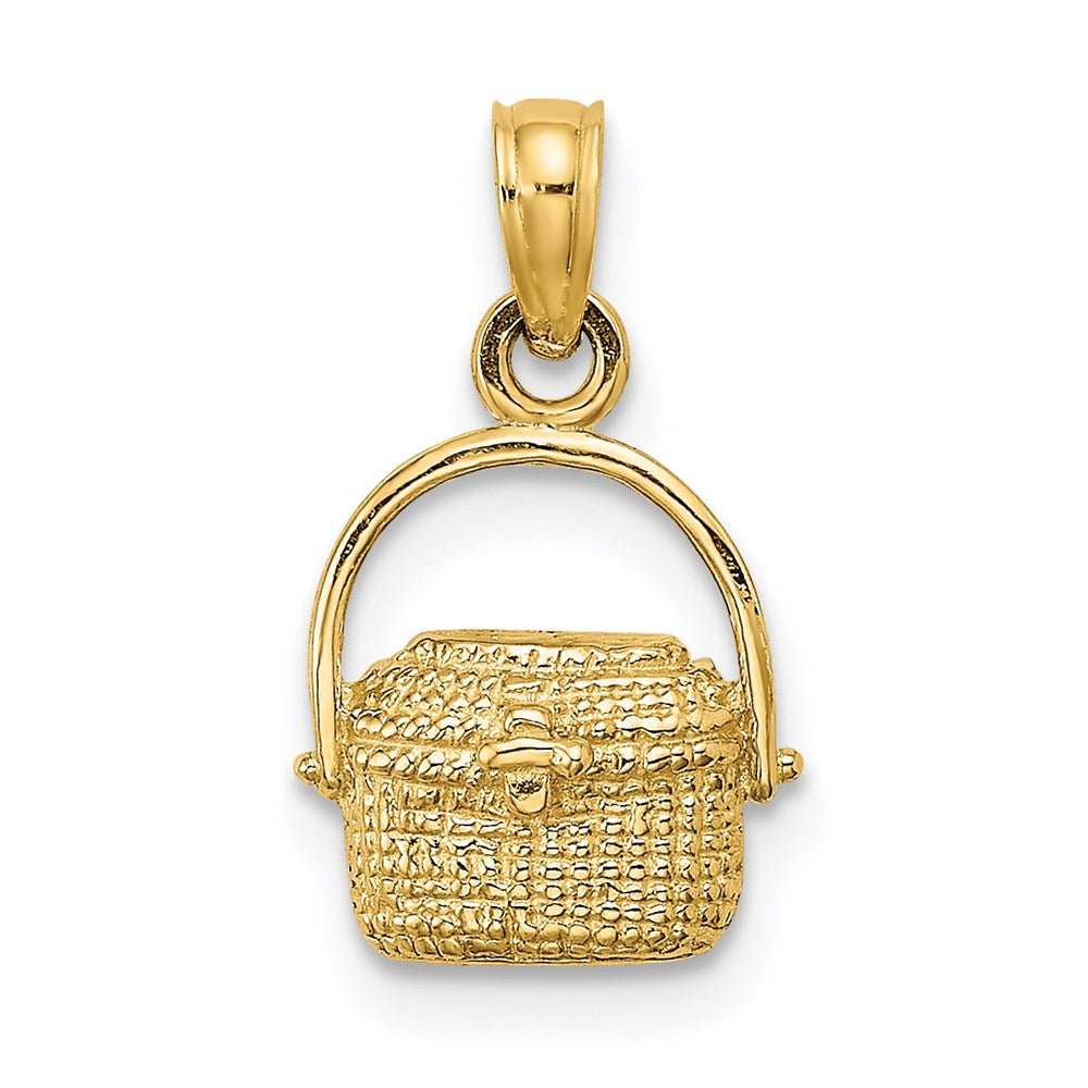 14k Yellow Gold 9.8 mm 2-D Nantucket Basket Charm (0.92 grams)