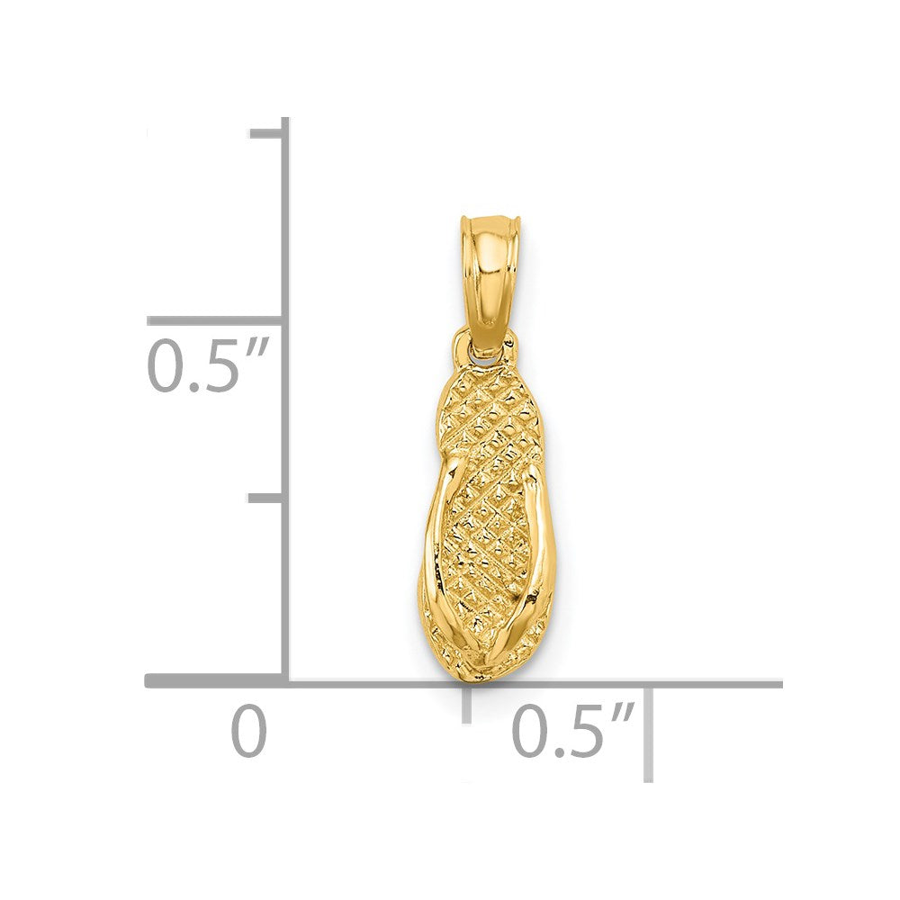 14k Yellow Gold 5 mm JAMAICA Flip-Flop Charm (0.58 grams)