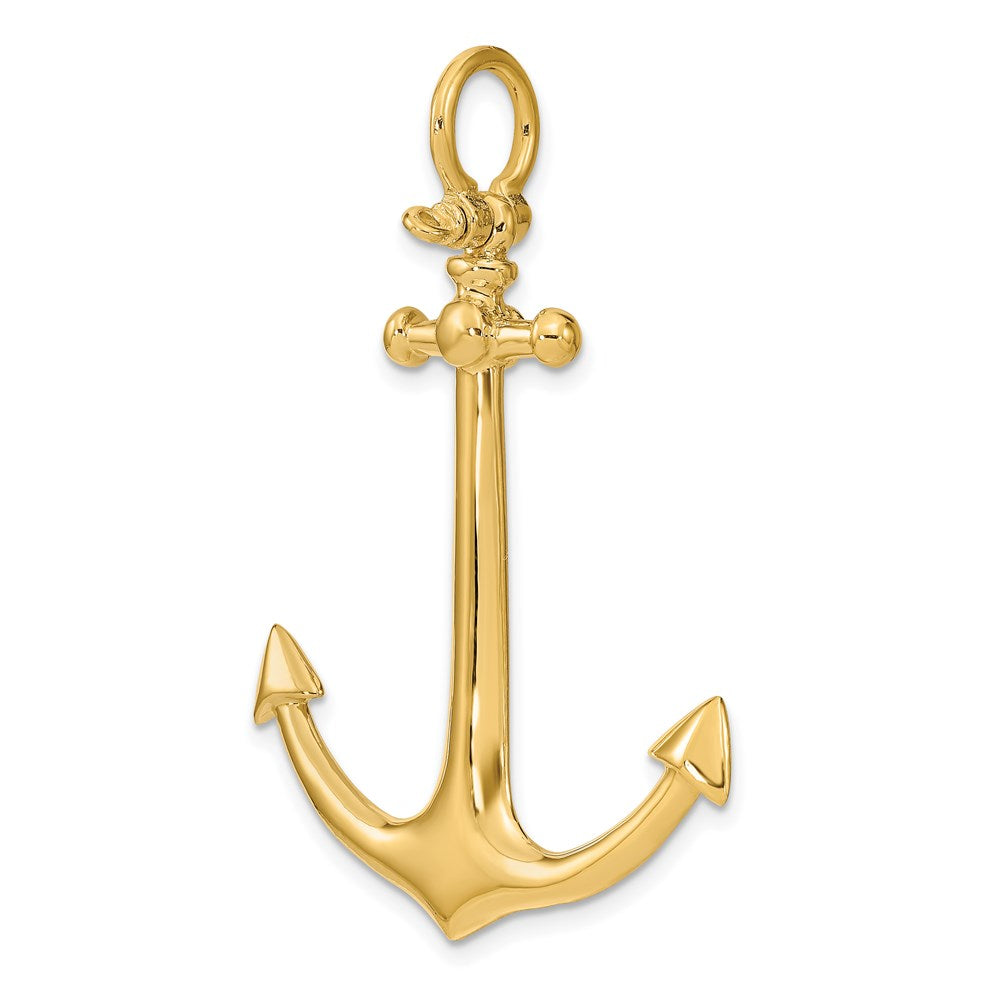 14k Yellow Gold 34.5 mm 3-D Large Anchor Charm (6.31 grams)